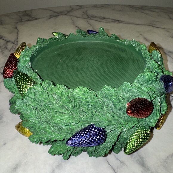 Homeworx Harry Slatkin Christmas Festive Lights Candle Pedestal Holder Wreath - Picture 6 of 10